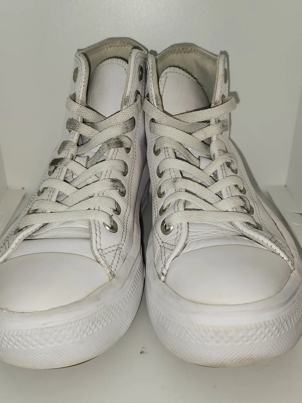 white leather Converse Chuck Taylor All Star Move sneakers women's size 8.5 - Picture 4 of 7